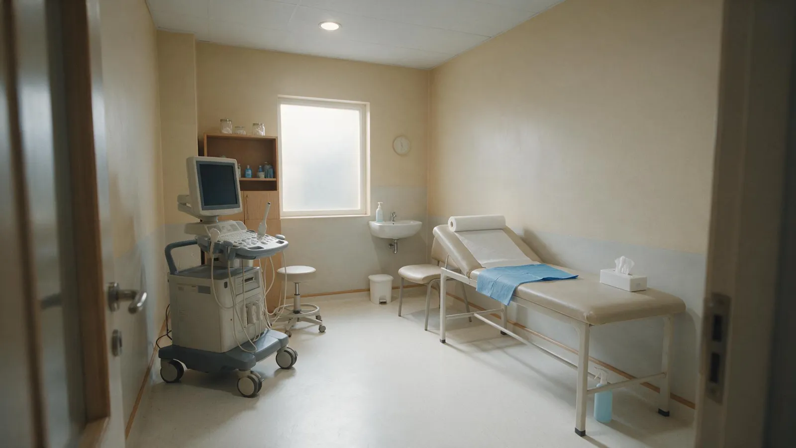 Master image of an empty ultrasound clinic room